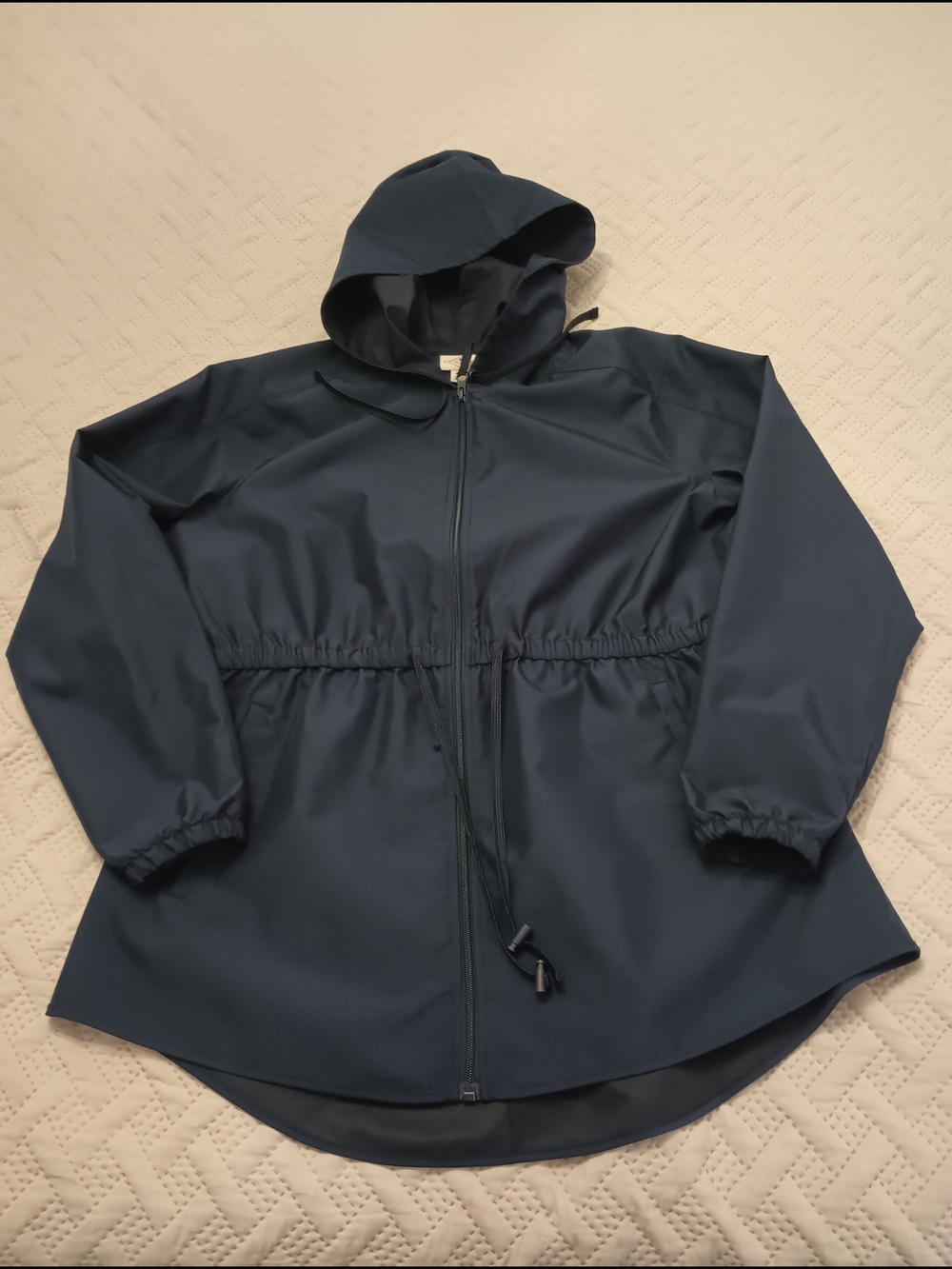 St John's Bay Navy Hooded Drawstring Windbraker Jacket PM - Picture 4 of 7